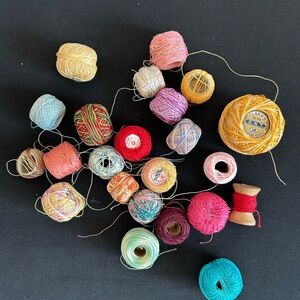 Mixed Lot 22 Crochet Thread Yarn Many Colors New and Used